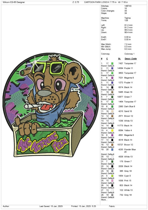 CARTOON PARK Embroidery LOGO