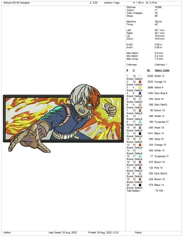 Cartoon Logo Design Embroidery