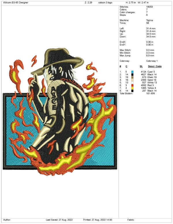 cartoon embroidery design