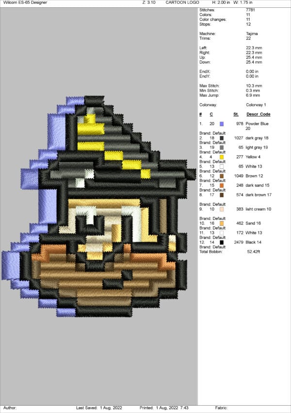 cartoon embroidery design