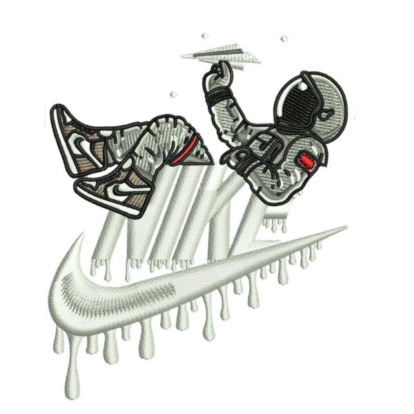 Nike astronaut Embroidery Design