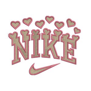 Nike Heart Embroidery Design