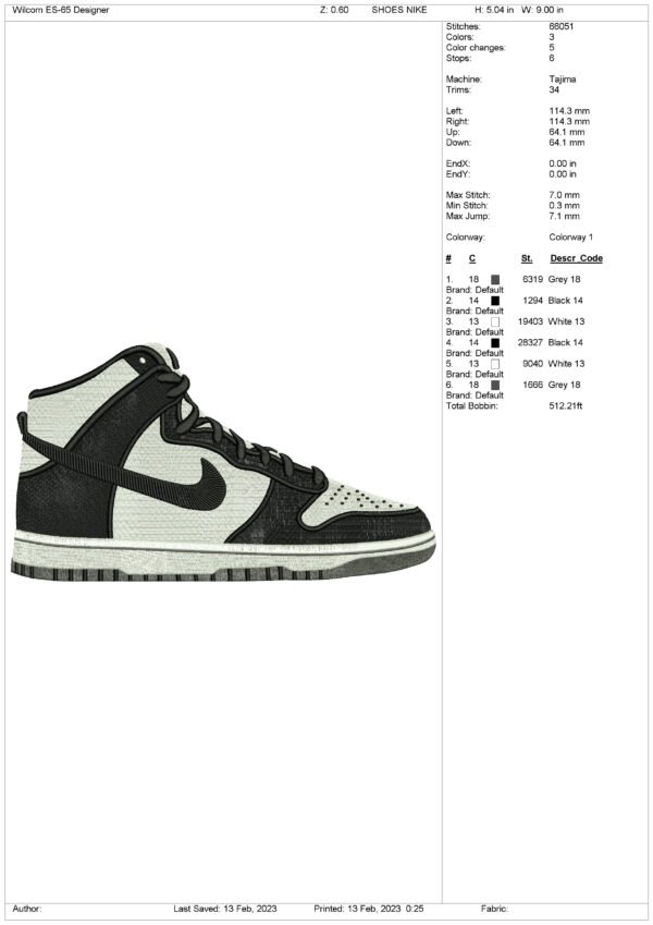 NIKE Shoe Embroidery Design