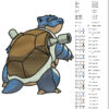 Blastoise Pokemon Cartoon Embroidery Design