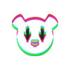 Panda Neon Face Embroidery Design